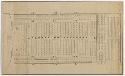 214948 Plattegrond van de grote zaal van het Gebouw voor Kunsten en Wetenschappen (Mariaplaats 27) te Utrecht, met de ...